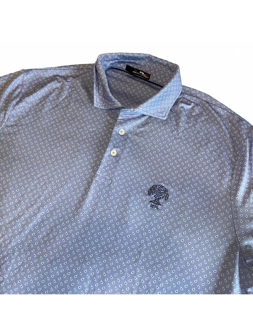 Ralph Lauren RLX $115 Men's L Light Blue Performance Golf Polo Summer Comfort
